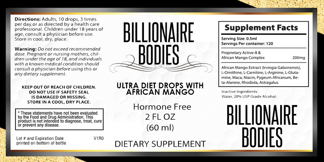 Ultra Diet Drops 2oz bottles